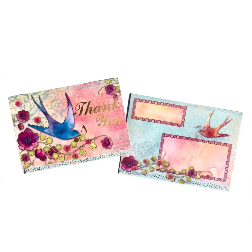 Punch Studio Single(1) Blue Bird Embellished Thank You Card & Env (94959)